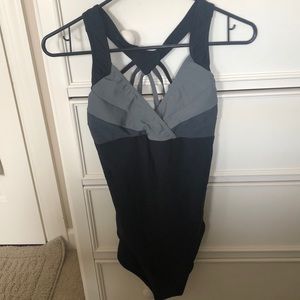 Capezio black and gray dance leotard
